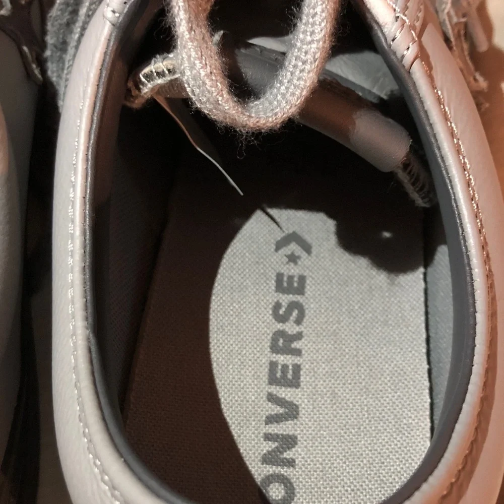 Gray and Black Converse Star Player 76 Leather Sneakers - Picture 3 of 16
